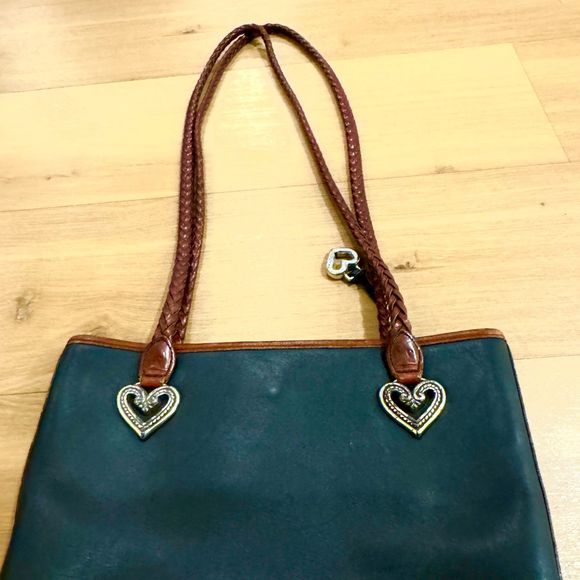 BRIGHTON Black & Brown Genuine Leather Bucket Tote - VINTAGE - Picture 10 of 12